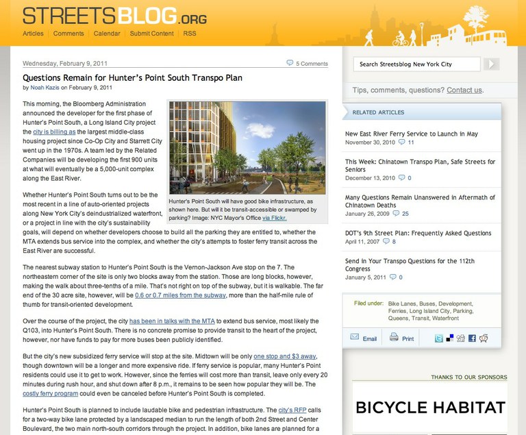 Streetsblog.org Daily Links: Creak & The Critic